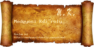 Medgyesi Károly névjegykártya